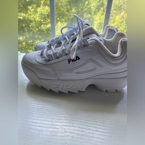 never worn, white filas